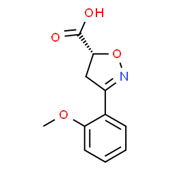 ChemSpider 2D Image | (5R)-3-(2-Methoxyphenyl)-4,5-dihydro-1,2-oxazole-5-carboxylic acid | C11H11NO4