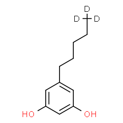 ChemSpider 2D Image | 5-[(5,5,5-~2~H_3_)Pentyl]-1,3-benzenediol | C11H13D3O2