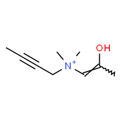 ChemSpider 2D Image | N-[(1Z)-2-Hydroxy-1-propen-1-yl]-N,N-dimethyl-2-butyn-1-aminium | C9H16NO