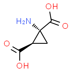 ChemSpider 2D Image | (1R,2R)-1-Amino-1,2-cyclopropanedicarboxylic acid | C5H7NO4