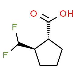 ChemSpider 2D Image | (1R,2R)-2-(Difluoromethyl)cyclopentanecarboxylic acid | C7H10F2O2