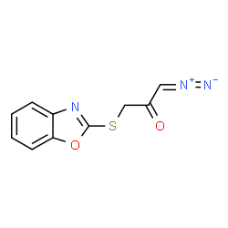 ChemSpider 2D Image | 1-(1,3-Benzoxazol-2-ylsulfanyl)-3-diazoacetone | C10H7N3O2S