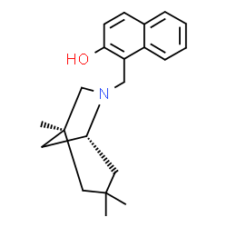 ChemSpider 2D Image | 1-{[(1S,5R)-1,3,3-Trimethyl-6-azabicyclo[3.2.1]oct-6-yl]methyl}-2-naphthol | C21H27NO