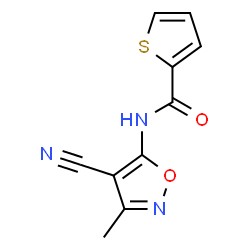 ChemSpider 2D Image | N-(4-cyano-3-methyl-5-isoxazolyl)-2-thiophenecarboxamide | C10H7N3O2S