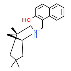 ChemSpider 2D Image | (1R,5S)-6-[(2-Hydroxy-1-naphthyl)methyl]-1,3,3-trimethyl-6-azoniabicyclo[3.2.1]octane | C21H28NO