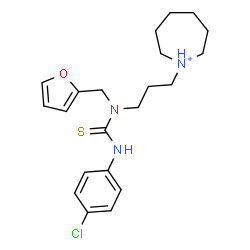 ChemSpider 2D Image | 1-(3-{[(4-Chlorophenyl)carbamothioyl](2-furylmethyl)amino}propyl)azepanium | C21H29ClN3OS