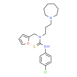 ChemSpider 2D Image | 1-[3-(1-Azepanyl)propyl]-3-(4-chlorophenyl)-1-(2-furylmethyl)thiourea | C21H28ClN3OS