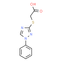 ChemSpider 2D Image | [(1-Phenyl-1H-1,2,4-triazol-3-yl)sulfanyl]acetic acid | C10H9N3O2S