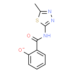 ChemSpider 2D Image | 2-[(5-Methyl-1,3,4-thiadiazol-2-yl)carbamoyl]phenolate | C10H8N3O2S