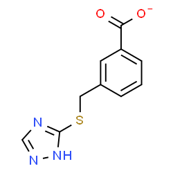 ChemSpider 2D Image | 3-[(1H-1,2,4-Triazol-5-ylsulfanyl)methyl]benzoate | C10H8N3O2S