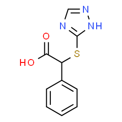 ChemSpider 2D Image | Phenyl(1H-1,2,4-triazol-5-ylsulfanyl)acetic acid | C10H9N3O2S