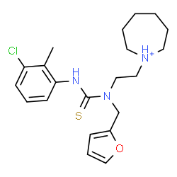 ChemSpider 2D Image | 1-(2-{[(3-Chloro-2-methylphenyl)carbamothioyl](2-furylmethyl)amino}ethyl)azepanium | C21H29ClN3OS