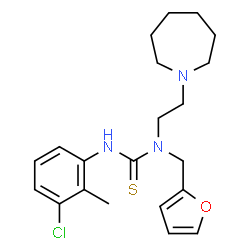 ChemSpider 2D Image | 1-[2-(1-Azepanyl)ethyl]-3-(3-chloro-2-methylphenyl)-1-(2-furylmethyl)thiourea | C21H28ClN3OS