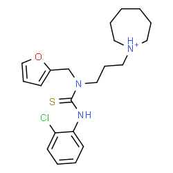 ChemSpider 2D Image | 1-(3-{[(2-Chlorophenyl)carbamothioyl](2-furylmethyl)amino}propyl)azepanium | C21H29ClN3OS