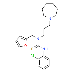 ChemSpider 2D Image | 1-[3-(1-Azepanyl)propyl]-3-(2-chlorophenyl)-1-(2-furylmethyl)thiourea | C21H28ClN3OS