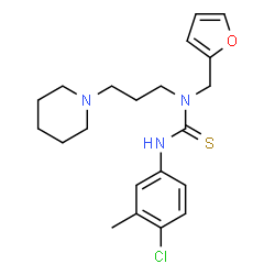 ChemSpider 2D Image | 3-(4-Chloro-3-methylphenyl)-1-(2-furylmethyl)-1-[3-(1-piperidinyl)propyl]thiourea | C21H28ClN3OS