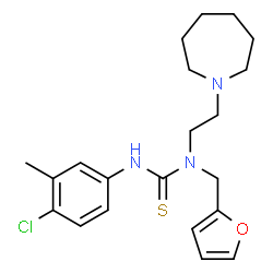 ChemSpider 2D Image | 1-[2-(1-Azepanyl)ethyl]-3-(4-chloro-3-methylphenyl)-1-(2-furylmethyl)thiourea | C21H28ClN3OS