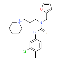 ChemSpider 2D Image | 1-(3-{[(3-Chloro-4-methylphenyl)carbamothioyl](2-furylmethyl)amino}propyl)piperidinium | C21H29ClN3OS