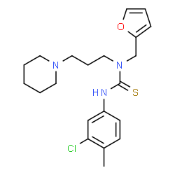 ChemSpider 2D Image | 3-(3-Chloro-4-methylphenyl)-1-(2-furylmethyl)-1-[3-(1-piperidinyl)propyl]thiourea | C21H28ClN3OS