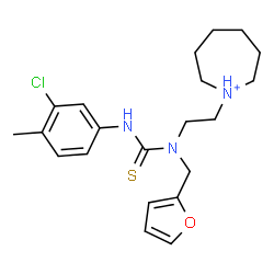 ChemSpider 2D Image | 1-(2-{[(3-Chloro-4-methylphenyl)carbamothioyl](2-furylmethyl)amino}ethyl)azepanium | C21H29ClN3OS