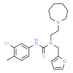 ChemSpider 2D Image | 1-[2-(1-Azepanyl)ethyl]-3-(3-chloro-4-methylphenyl)-1-(2-furylmethyl)thiourea | C21H28ClN3OS
