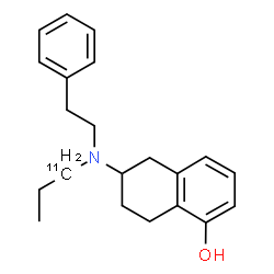 ChemSpider 2D Image | 6-{(2-Phenylethyl)[(1-~11~C)propyl]amino}-5,6,7,8-tetrahydro-1-naphthalenol | C2011CH27NO