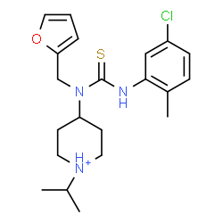 ChemSpider 2D Image | 4-{[(5-Chloro-2-methylphenyl)carbamothioyl](2-furylmethyl)amino}-1-isopropylpiperidinium | C21H29ClN3OS
