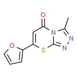 ChemSpider 2D Image | 7-(2-Furyl)-3-methyl-5H-[1,2,4]triazolo[3,4-b][1,3]thiazin-5-one | C10H7N3O2S