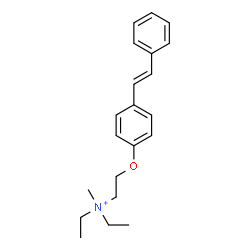 ChemSpider 2D Image | N,N-Diethyl-N-methyl-2-{4-[(E)-2-phenylvinyl]phenoxy}ethanaminium | C21H28NO