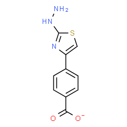 ChemSpider 2D Image | 4-(2-Hydrazino-1,3-thiazol-4-yl)benzoate | C10H8N3O2S