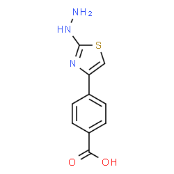 ChemSpider 2D Image | 4-(2-Hydrazinyl-4-thiazolyl)benzoic acid | C10H9N3O2S