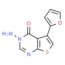 ChemSpider 2D Image | 3-Amino-5-(2-furyl)thieno[2,3-d]pyrimidin-4(3H)-one | C10H7N3O2S