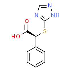 ChemSpider 2D Image | (2S)-Phenyl(1H-1,2,4-triazol-5-ylsulfanyl)acetic acid | C10H9N3O2S