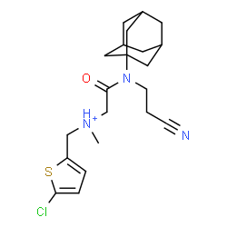 ChemSpider 2D Image | 2-[Adamantan-1-yl(2-cyanoethyl)amino]-N-[(5-chloro-2-thienyl)methyl]-N-methyl-2-oxoethanaminium | C21H29ClN3OS