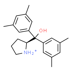 ChemSpider 2D Image | (2S)-2-[Bis(3,5-dimethylphenyl)(hydroxy)methyl]pyrrolidinium | C21H28NO