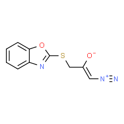 ChemSpider 2D Image | (1Z)-3-(1,3-Benzoxazol-2-ylsulfanyl)-1-diazonio-1-propen-2-olate | C10H7N3O2S