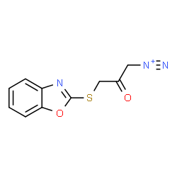 ChemSpider 2D Image | 3-(1,3-Benzoxazol-2-ylsulfanyl)-2-oxo-1-propanediazonium | C10H8N3O2S