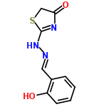 InChI=1/C10H9N3O2S/c14-8-4-2-1-3-7(8)5-11-13-10-12-9(15)6-16-10/h1-5,14H,6H2,(H,12,13,15)/b11-5+