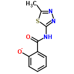 InChI=1/C10H9N3O2S/c1-6-12-13-10(16-6)11-9(15)7-4-2-3-5-8(7)14/h2-5,14H,1H3,(H,11,13,15)/p-1