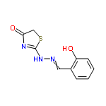 InChI=1/C10H9N3O2S/c14-8-4-2-1-3-7(8)5-11-13-10-12-9(15)6-16-10/h1-5,14H,6H2,(H,12,13,15)