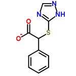 InChI=1/C10H9N3O2S/c14-9(15)8(7-4-2-1-3-5-7)16-10-11-6-12-13-10/h1-6,8H,(H,14,15)(H,11,12,13)/p-1