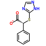 InChI=1/C10H9N3O2S/c14-9(15)8(7-4-2-1-3-5-7)16-10-11-6-12-13-10/h1-6,8H,(H,14,15)(H,11,12,13)/p-1/t8-/m1/s1