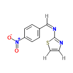 InChI=1/C10H7N3O2S/c14-13(15)9-3-1-8(2-4-9)7-12-10-11-5-6-16-10/h1-7H/b12-7-