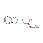 InChI=1/C10H7N3O2S/c11-12-5-7(14)6-16-10-13-8-3-1-2-4-9(8)15-10/h1-5H,6H2/p+1/b7-5-